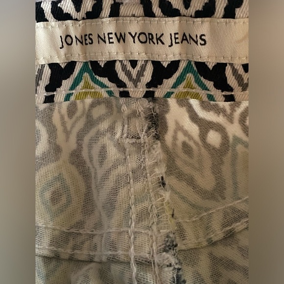 Jones New York Print Secret Slimming Features Stretch Ankle Jeans Size 10 - Picture 6 of 8